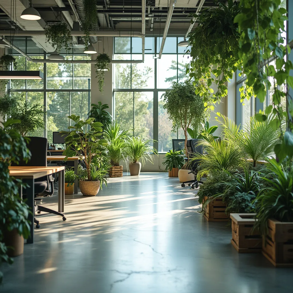 Interior de oficina moderno y ecológico