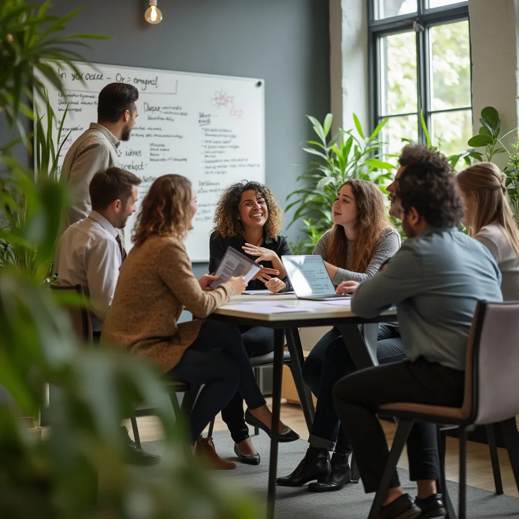 Equipo colaborando en estrategia de misión